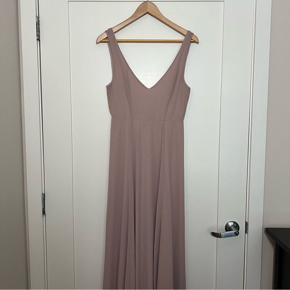 Show Me Your Mumu Jenn Maxi Dress Small Beige Chiffon Sleeveless Bridesmaid